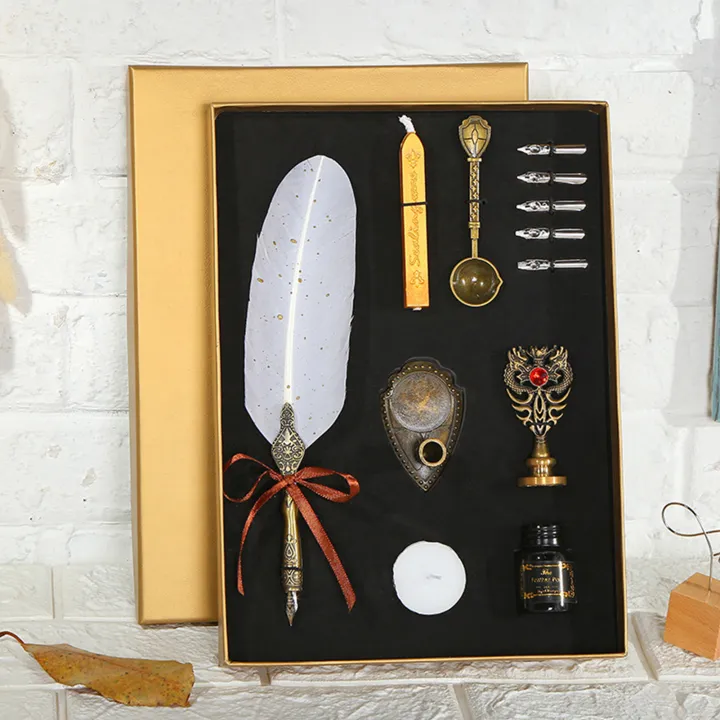 Vintage%20Feather%20Pen%20and%20Ink%20Set%20Glittering%20Quill%20Pen%20Fountain%20Pen%20Calligraphy%20Dip%20Pen%20Writing%20Signature%20Pen%20With%20Replacement%20Nibs%20Pen%20Holder%20Luxury%20Birthday%20Gift%20for%20Children%20Student%20Friends%20-%20Image%207