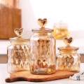 Glass Storage Jar Airtight Jar, Decorative Tea Storage Container Glass Canisters for Candy, Loose Tea, Sugar, Spice. 