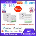 Smart WiFi Switch 16A mini Works with Smart Life/Tuya APP Alexa Google Home/Siri Support 3 methods of control, With power meter & without power meter. 