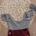 Cute Toddler Baby Girl Clothes Bodysuit Hairband Sunsuit Outfits Set Jumpsuit for baby kids Striped Bebe Girls Clothing Newborn. 