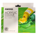 Acrylic Colours Paint Sets 6 x 75 ml Acrylic Paint Shades - Artist Paint Painting on Canvas + Stretcher Frame 6 Colour Set. 