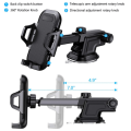 Phone Holder Mount for Car [Strong Suction] Hands-Free Universal Cell Phone Mounts for Dashboard/Windshield, 360° Rotation Extendable Mobile Car Holder for iPhone/Samsung/Oneplus. 