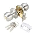 Stainless Steel Round Ball Privacy Door Knob Set Bathroom Handle Lock With Key For Home Door. 