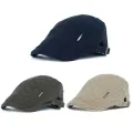 Retro Men'S Hat Cotton Flat Cap Newsboy Beret Adjustable Cabbie Hat Gatsby Driving Hat. 