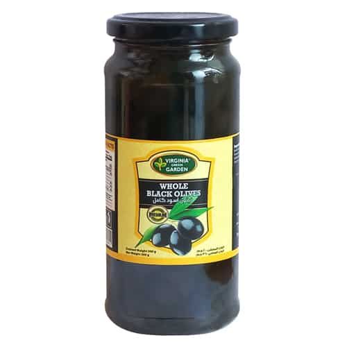 Virginia Green Garden Whole Black Olives 360g