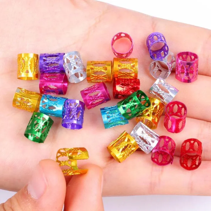 100pcs%20Mixed%20Beads%20Adjustable%20Hair%20Braids%20Dreadlock%20Beads%20Adjustable%20Hair%20Braid%20Rings%20Cuff%20Clips%20Tubes%20DIY%20Hair%20Accessories%20-%20Image%203