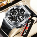 SANDA Brand Fashion Business Luxury Date Timer Digital Quartz Men's Watch. 