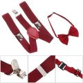 1 Pcs Elastic Suspenders with Tie New Fashion Suspenders Children Boys Girls with Bow Tie Adjustable Straps Accessories for Kids. 