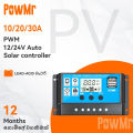 PowMr PWM Solar Charger Controller 10A 20A 30A 40A 50A 60A 12V 24V Battery Charger LCD Dual USB Solar Panel Regulator for Max 50V PV Input RBL. 