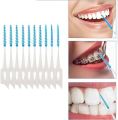 10 Pcs Toothpick Teeth Plaque Remove Interdental Brushes Oral Care Hygienic Soft Rubber Bristle Teeth Cleaning Elastic brush With Thread Orthodontic Brush,Teeth Care Dental Floss Teeth Gaps Professional Deep Oral Teeth Cleaning Tools. 
