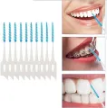 10 Pcs Toothpick Teeth Plaque Remove Interdental Brushes Oral Care Hygienic Soft Rubber Bristle Teeth Cleaning Elastic brush With Thread Orthodontic Brush,Teeth Care Dental Floss Teeth Gaps Professional Deep Oral Teeth Cleaning Tools. 