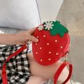 Kids Girl Willow Nail Strawberry Single Shoulder Bag Sweet Cute Fruits Storage Crossbody Messenger Bags Handbag Kid Gifts. 