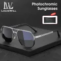 LouisWill Photochromic Sunglasses Men Sunglasses Fashion Polarized Sunglasses UV400 Sunglasses Casual Shades for Man Photochromic Auto Color Changing Sunglasses Driving Glasses Sunglasses for Men. 