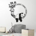 【IKE】Panda Wall Decal  Animal Bamboo Meditation Room Bedroom Off Interior Design Decor Vinyl Wall Stickers Chinese Style. 