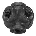 Black Tools DIY Malleable Iron 6 Way Pipe Connector Iron Pipe Fitting 1/2 Inch. 
