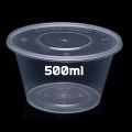 10pcs 500ml Disposable Container Plastic Clear Cup With Lid For Storage Sauce, Jelly, Yogurt, Mousse Cups & Bowls. 