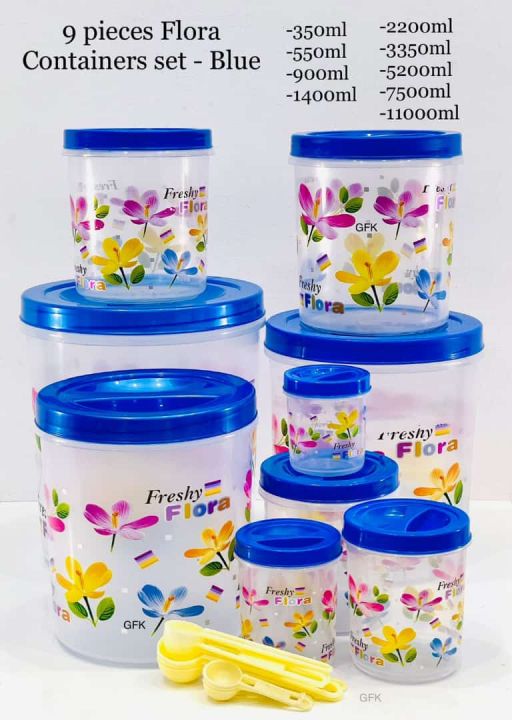 Flora%20Transparent%20Bottle%209Pcs%20Container%20Set%20Best%20Price%20Buy%20Online%20-%20Image%203