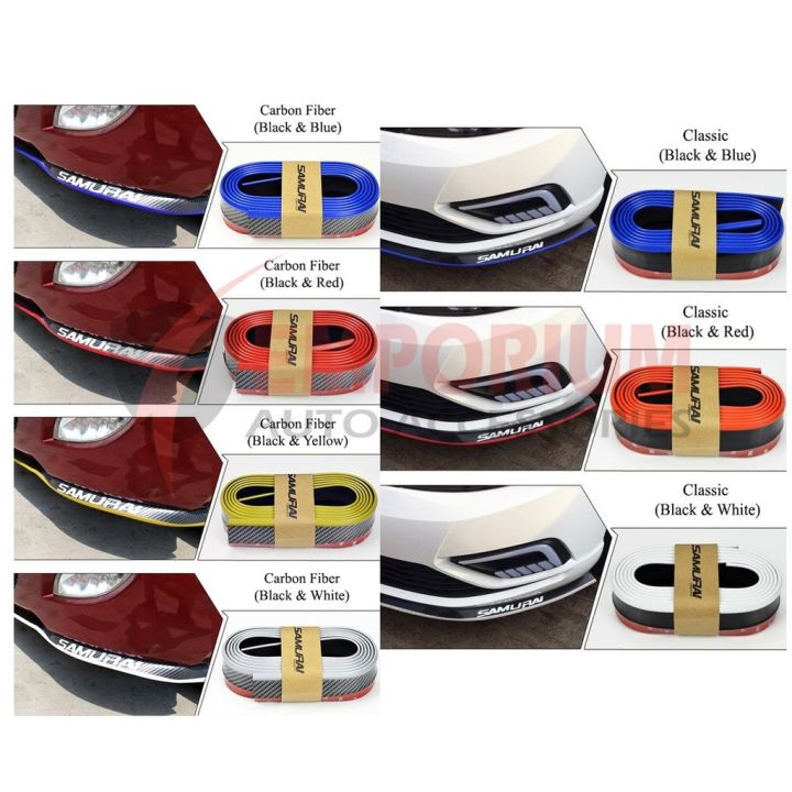 SAMURAI%20BLACK%20CARBON%20FIBER%20Look%20Car%20Body%20Kit%20Bumper%20Lip%20Side%20Skirt%20Rubber%20Edge%20Decorative%20Protector%20Trim%203M%20-%20Image%204