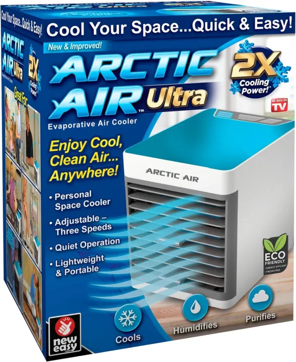 Arctic Air Ultra Evaporative Air Cooler By Ontel - Powerful 3-Speed, Lightweight, Portable Personal Space Cooler With Hydro-Chill Technology For Bedroom, Office, Living Room & More