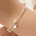 Women Double Layer Star Pendant Chain Bracelets Girls Sweet Charm Bangle Ladies Korean Jewellery Accessories Beads Bracelets. 