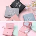 Korean Cute Cartoon Cat Women Wallets Small Credit Holder Wallets Pu Girls Portable S Wallet Purses S T9z6. 