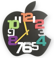 Creative Apple Design Wall Clock Silent Movement Easy To Read And Living Room, Children's Room, Office Room, Bed Room Kindergarten Wall Watch Home Decor Wall Clock.. 