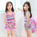 Children's Swimsuit Girls' One-Piece Skirt Conservative Medium and Big Children Cute Baby Student Kid Princess Swimsuit. 