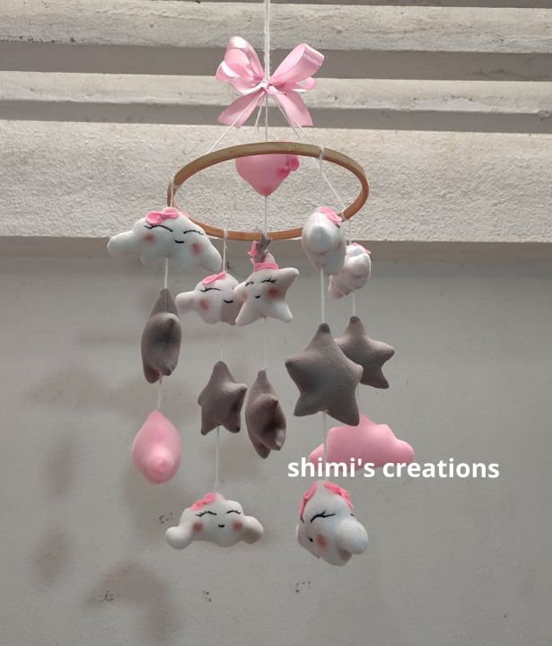 cot%20mobile%20for%20a%20baby%20girl,%20clouds%20and%20Stars%20%20Baby%20cot%20Mobile%20-%20Image%202