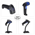 2D Handheld Wired Barcode Scanner With Stand USB 1D / 2D QR Code & Barcode Reader YHD 1100D. 
