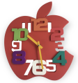 Creative Apple Design Wall Clock Silent Movement Easy To Read And Living Room, Children's Room, Office Room, Bed Room Kindergarten Wall Watch Home Decor Wall Clock.. 