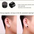 Magnetic Earrings - Black and Silver Clip-On Studs for Men and Women. 