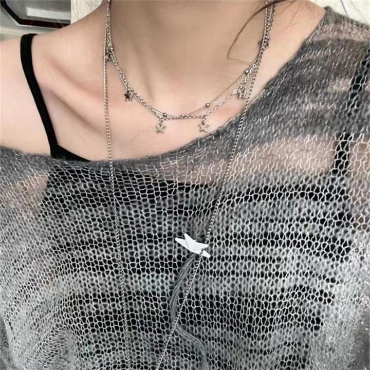 Fashionable%20Y2K%20Necklaces%20Double-layer%20Collarbone%20Chain%20Personalized%20Fashion%20Jewelry%20Y2K%20Fashion%20Necklace%20Sophisticated%20Necklaces%20-%20Image%203