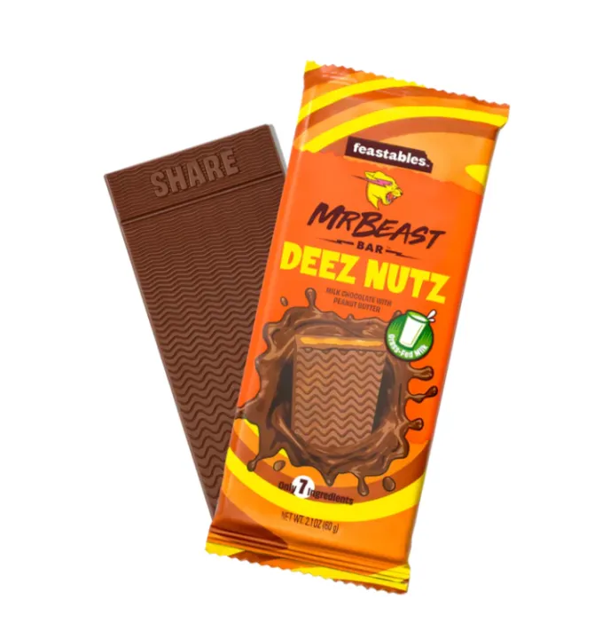 Mr%20Beast%20Chocolate%20Bars%20%7C%20NEW%20Deez%20Nuts%20Peanut%20Butter%20Milk%20Chocolate%20%7C%20Feastables%20%7C%20Chocolate%20-%20Image%202