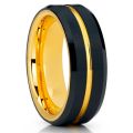 Stainless Steel Ring Gold Black Silver Blue Green Color CZ Brushed Men's Engagement Wedding Band TOP Jewelry Wholesale. 