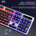 AOC KM100 RGB Wired Gaming Keyboard & RGB Mouse Combo Set Waterproof Keyboard Color Backlight for Computer PC. 