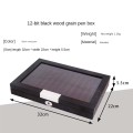1 PCS Wood Pen Display Box Deluxe Pen Case with Key Transparent Window Fountain Storage Showcase Organizer-Collection 12 Slots. 