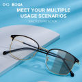 OQ BOGA 3 Styles Unisex Metal Outdoor Decorate Oval Frame Photochromic Anti UV Sunglasses Men Women Anti Radiation Anti Blue Light Full Rim Computer Eyeglasses. 