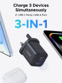 【Nexode】UGREEN GaN 45W Fast Charger 3-Ports/1Port 2 USB C 1 USB A PD3.0/QC3.0 for iPhone 16 Pro Max/Samsung S25 Ultra/iPad Air/Pixel 8. 