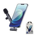 K8 Wireless Microphone Clip Mic, Digital Mini Lavalier Microphones, Lapel Clip-on Collar Type C Lightning Microphone Compatible for iPhone & All iOS Android Devices. 
