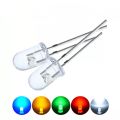100 pcs /Lot Transparent Round 5mm Super Bright Water Clear Green Red White Yellow Blue Light LED Bulbs Emitting Diode. 