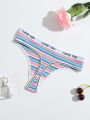 SMY 5 PCS/Set Colorful Women Panty Rainbow Design Breathable Lady Underwear Briefs. 