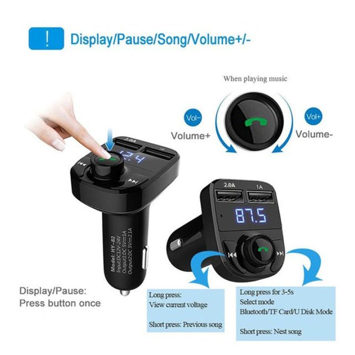 X8%20Bluetooth%20Handsfree%20FM%20Transmitter%20Modulator%20USB%20Car%20Kit%20Car%20Charger%20-%20Image%204