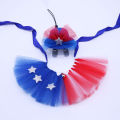 Pet Puffy Dress Mesh Splicing Independence Day Pet Puffy Dress. 