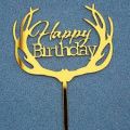 Happy Birthday Cake Topper Acyrlic  Gold Birthday Cake Topper For Kids Birthday Party Dessert Cake Decorations. 