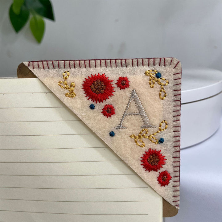 【SkinHorizon】Cloth Easy-to Hand Embroidered Bookmark For Students And Book Lovers Easy-to- Corner Bookmark Sleek