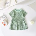 Cute Animal Summer Baby Dress Holiday Short Sleeve Kids Girls Clothing Casual. 