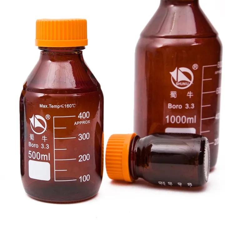 100ml%20250ml%20500ml%201000ml%20Boro%20Laboratory%20Sample%20Glass%20Threaded%20Reagent%20Bottle%20Screw%20Yellow%20Cap%20Amber%20Brown%20Refillable%20Bottles%20-%20Image%202