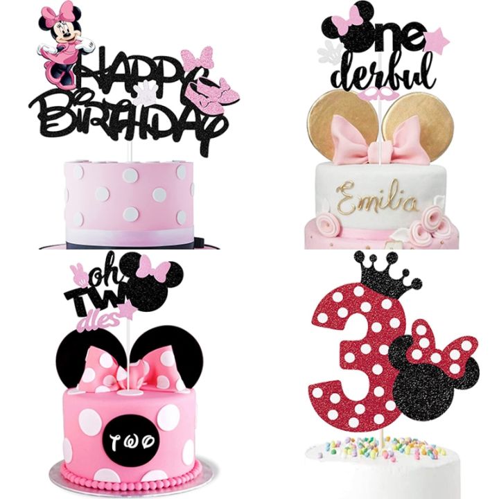 Cake & Cupcake ToppersDisney Minnie Mouse Cake Decor Cake Toppers Birthday Party Mickey Mouse Cu ake Decor for Girls Boys Party Baby Shower SuppliesParty Supplies