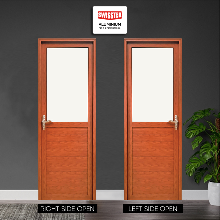 Bathroom Door Walnut Finish with Frame (General Type-Right Side Open)