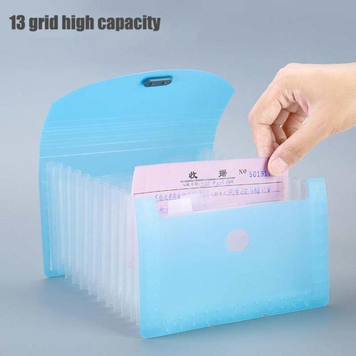 13 grids Expandable File Folder Versatile Storage Portable Size PP Multi-Layer File Organizer A6 Various Colors A6 Size Document Holder for School Supplies Organization Office Document Storage Data